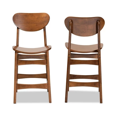 2pc Katya Wood Counter Height Barstool Set Brown - Baxton Studio 1 2pc Katya Wood Counter Height Barstool Set Brown - Baxton Studio