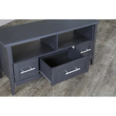 Espresso Finished 3 Drawers TV Stand For TVs Up To 47" Dark Brown - Baxton Studio 3 Espresso Finished 3 Drawers TV Stand For TVs Up To 47" Dark Brown - Baxton Studio - Image 3