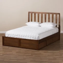 Queen Raurey Modern And Contemporary Walnut Finished Storage Platform Bed Brown - Baxton Studio 20 Queen Raurey Modern And Contemporary Walnut Finished Storage Platform Bed Brown - Baxton Studio -Baxton Studio GUEST 538cba74 5795 4448 8435 e9ed42da9347