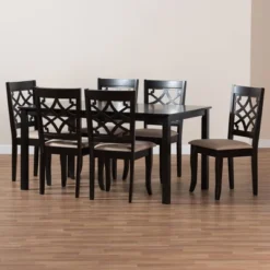 7pc Mael Dining Set Dark Brown/Espresso - Baxton Studio 11 7pc Mael Dining Set Dark Brown/Espresso - Baxton Studio -Baxton Studio GUEST 549497c3 106b 4f21 8f71 f03e9f8d1b87