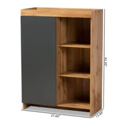Caspian Wood Shoe Cabinet Gray/Brown - Baxton Studio -Baxton Studio GUEST 54eefff8 6da7 425c 93a5 da062f3f7614