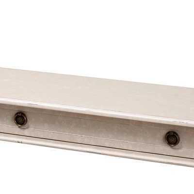 Ariella Whitewashed 1 Drawer Console Table White - Baxton Studio 4 Ariella Whitewashed 1 Drawer Console Table White - Baxton Studio - Image 4