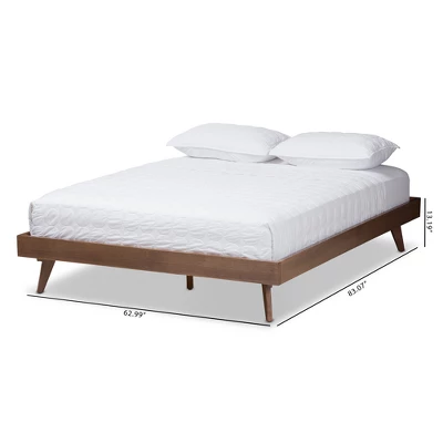 Jacob Mid - Century Modern Walnut Finished Solid Wood Bed Frame - Baxton Studio 6 Jacob Mid - Century Modern Walnut Finished Solid Wood Bed Frame - Baxton Studio - Image 6