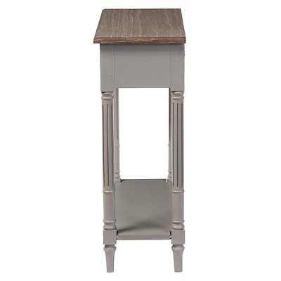 Edouard French Provincial Style Console Table With 1 Drawer - White/Light Brown - Baxton Studio 2 Edouard French Provincial Style Console Table With 1 Drawer - White/Light Brown - Baxton Studio - Image 2