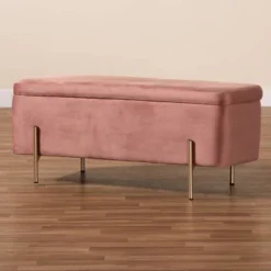 Rockwell Blush Velvet Metal Storage Bench Pink/Gold - Baxton Studio 18 Rockwell Blush Velvet Metal Storage Bench Pink/Gold - Baxton Studio -Baxton Studio GUEST 56c77508 c132 465f ae94 08720ed96112
