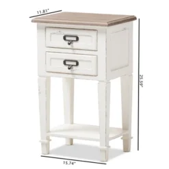 Dauphine 2 Drawer Provincial Style Oak And Distressed Finish Wood Nightstand White - Baxton Studio 13 Dauphine 2 Drawer Provincial Style Oak And Distressed Finish Wood Nightstand White - Baxton Studio -Baxton Studio GUEST 57466756 8a2b 49ea bcf3 dec9226d62d1