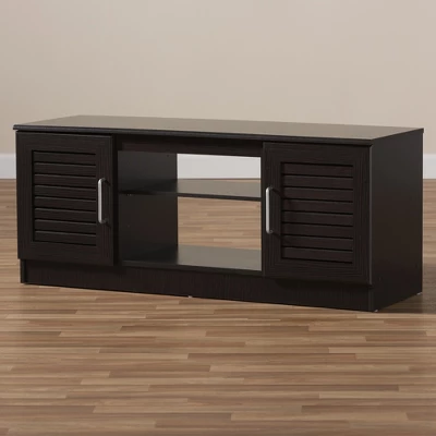 Gianna Modern And Contemporary Finished TV Stand For TVs Up To 47" Dark Brown - Baxton Studio 6 Gianna Modern And Contemporary Finished TV Stand For TVs Up To 47" Dark Brown - Baxton Studio - Image 6