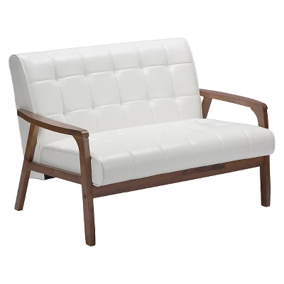 Mid-Century Masterpieces Loveseat White - Baxton Studio 1 Mid-Century Masterpieces Loveseat White - Baxton Studio
