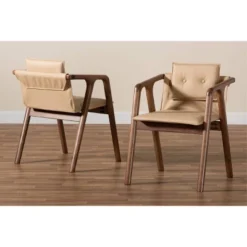 2pc Marcena Imitation Leather Upholstered And Wood Dining Chair Set - Baxton Studio 16 2pc Marcena Imitation Leather Upholstered And Wood Dining Chair Set - Baxton Studio -Baxton Studio GUEST 57c442f6 a00a 41bd 99bf 39f79fbcb926