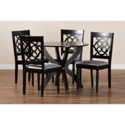 5pc Tonia Fabric Upholstered And Wood Dining Set Gray/Brown - Baxton Studio 13 5pc Tonia Fabric Upholstered And Wood Dining Set Gray/Brown - Baxton Studio -Baxton Studio GUEST 58094c0b 1c5b 41da a847 edde8ef12337