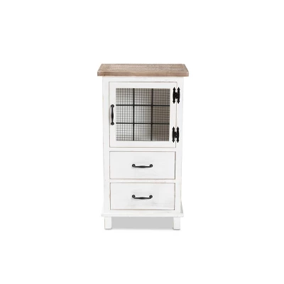 Faron Finished Wood 2 Drawer Storage Cabinet White/Oak Brown - Baxton Studio 2 Faron Finished Wood 2 Drawer Storage Cabinet White/Oak Brown - Baxton Studio - Image 2