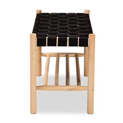 Cadmus Rustic Wood Bench Black/Oak Brown - Baxton Studio 5 Cadmus Rustic Wood Bench Black/Oak Brown - Baxton Studio - Image 5