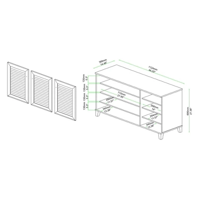 Coolidge Wood 3 Door Storage Cabinet Oak Brown - Baxton Studio 10 Coolidge Wood 3 Door Storage Cabinet Oak Brown - Baxton Studio - Image 10