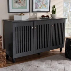 3 Door Fernanda Wooden Entryway Shoe Storage Wide Cabinet Gray - Baxton Studio 12 3 Door Fernanda Wooden Entryway Shoe Storage Wide Cabinet Gray - Baxton Studio -Baxton Studio GUEST 58999978 7761 40ae ac39 aea0f6bb646f