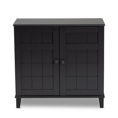 Shelf Wood Shoe Storage Cabinet Glidden Finished Dark Gray - Baxton Studio 8 Shelf Wood Shoe Storage Cabinet Glidden Finished Dark Gray - Baxton Studio - Image 8