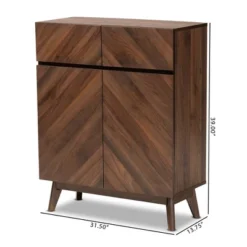 Hartman Wood Shoe Cabinet Walnut Brown - Baxton Studio -Baxton Studio GUEST 596d356a 5edf 4a26 b91b 8999bf53b9bd