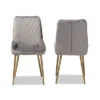 2pc Priscilla Velvet Fabric Upholstered Metal Dining Chair Set - Baxton Studio