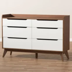 Brighton Mid-Century Modern Wood 6 Drawer Storage Dresser Brown - Baxton Studio 14 Brighton Mid-Century Modern Wood 6 Drawer Storage Dresser Brown - Baxton Studio -Baxton Studio GUEST 5b8ec187 f601 47ab 90c0 5def06d18145