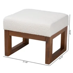 Yashiya Boucle Ottoman Footstool: Mid-Century Design, Rubberwood Frame - Baxton Studio 13 Yashiya Boucle Ottoman Footstool: Mid-Century Design, Rubberwood Frame - Baxton Studio -Baxton Studio GUEST 5ba98715 825e 40de 9e25 656a348073ce