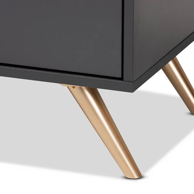 Kelson Wood 6 Drawer Dresser Dark Gray/Gold - Baxton Studio 3 Kelson Wood 6 Drawer Dresser Dark Gray/Gold - Baxton Studio - Image 3