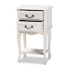 Gabrielle 2 Drawer Wood Nightstand White/Brass - Baxton Studio