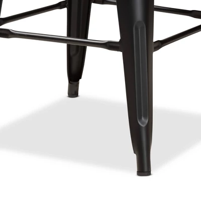 4pc Horton Metal Stackable Counter Stool Set - Baxton Studio 3 4pc Horton Metal Stackable Counter Stool Set - Baxton Studio - Image 3