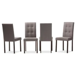 Baxton Studio Set Of 4 Andrew Modern And Contemporary Fabric Upholstered Grid-tufting Dining Chair -Baxton Studio GUEST 5c7d6327 90b4 443e b0fe dfd811a333d8