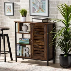 Wayland Rustic Wood And Metal 1 Door Shoe Storage Cabinet Brown/Black - Baxton Studio 16 Wayland Rustic Wood And Metal 1 Door Shoe Storage Cabinet Brown/Black - Baxton Studio -Baxton Studio GUEST 5cff63cc 086d 4493 b192 0cb9f8d9cc83