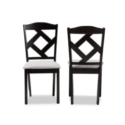 Set Of 2 Ruth Espresso Finished Dining Chair Gray/ Brown - Baxton Studio -Baxton Studio GUEST 5d22a1e0 8523 459b 9349 fccaadc03122