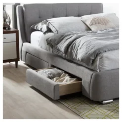 King Camile Modern And Contemporary Fabric Upholstered 4 Drawer Storage Platform Bed Gray - Baxton Studio 11 King Camile Modern And Contemporary Fabric Upholstered 4 Drawer Storage Platform Bed Gray - Baxton Studio -Baxton Studio GUEST 5d317547 2949 4268 8a4a f94ffb1ac11d