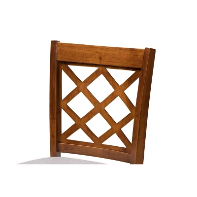 5pc Alora Fabric Upholstered Wood Pub Counter Height Dining Set Gray/Brown - Baxton Studio 4 5pc Alora Fabric Upholstered Wood Pub Counter Height Dining Set Gray/Brown - Baxton Studio - Image 4