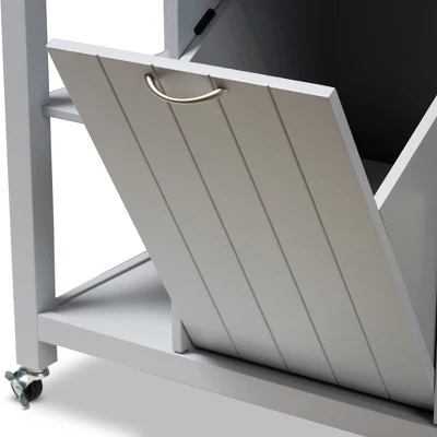 Hayward Coastal And Farmhouse Natural Wood Kitchen Cart White, Light Brown - Baxton Studio 11 Hayward Coastal And Farmhouse Natural Wood Kitchen Cart White, Light Brown - Baxton Studio - Image 11