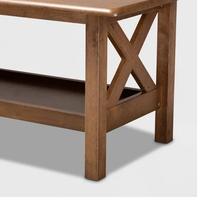 Reese Rectangular Wood Coffee Table Brown - Baxton Studio 4 Reese Rectangular Wood Coffee Table Brown - Baxton Studio - Image 4