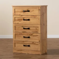 Colburn Wood 5 Drawer Tallboy Storage Chest Oak Brown - Baxton Studio 11 Colburn Wood 5 Drawer Tallboy Storage Chest Oak Brown - Baxton Studio -Baxton Studio GUEST 5de9d105 bed9 495e 89f8 75d2daa5193f