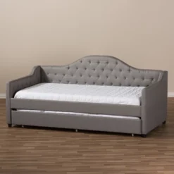 Twin Perry Modern And Contemporary Fabric Daybed With Trundle Light Gray - Baxton Studio 20 Twin Perry Modern And Contemporary Fabric Daybed With Trundle Light Gray - Baxton Studio -Baxton Studio GUEST 5f0c6d2d c4a2 4a89 a413 89d2f7927809