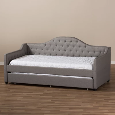 Twin Perry Modern And Contemporary Fabric Daybed With Trundle Light Gray - Baxton Studio 10 Twin Perry Modern And Contemporary Fabric Daybed With Trundle Light Gray - Baxton Studio - Image 10