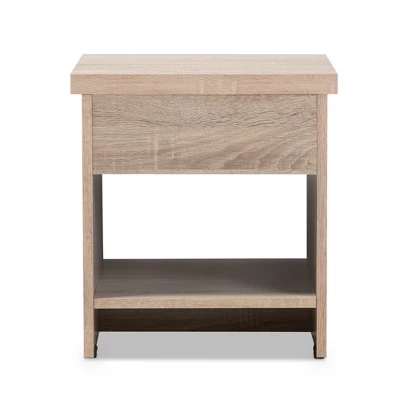 Jamie Modern And Contemporary Two - Tone Wood 1 - Drawer 1 - Shelf Nightstand - Brown - Baxton Studio 4 Jamie Modern And Contemporary Two - Tone Wood 1 - Drawer 1 - Shelf Nightstand - Brown - Baxton Studio - Image 4