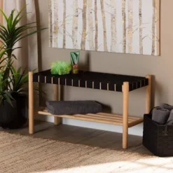 Cadmus Rustic Wood Bench Black/Oak Brown - Baxton Studio 12 Cadmus Rustic Wood Bench Black/Oak Brown - Baxton Studio -Baxton Studio GUEST 5f21d35b 2b64 4783 8121 de7beaf3a923