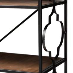 65" 5 Shelf Mirna Iron & Natural Oak Wood Quatrefoil Accent Bookshelf Brown/Black - Baxton Studio 10 65" 5 Shelf Mirna Iron & Natural Oak Wood Quatrefoil Accent Bookshelf Brown/Black - Baxton Studio -Baxton Studio GUEST 5f2755cb a4a8 450d 9284 07ebe48b9b57