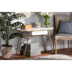 Mabel Metal Console Table With Faux Marble Tabletop Gold - Baxton Studio 12 Mabel Metal Console Table With Faux Marble Tabletop Gold - Baxton Studio -Baxton Studio GUEST 5fc8e842 933b 4b3d 981f 2f0cb058ce7b