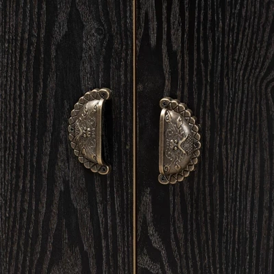 Denali Wood And Metal Storage Cabinet Brown/Black - Baxton Studio 4 Denali Wood And Metal Storage Cabinet Brown/Black - Baxton Studio - Image 4