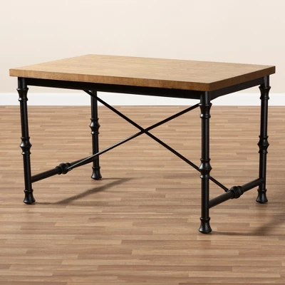 Baxton Studio Verdin Wood Finished Criss Cross Desk Bronze - BaxtonStudio 5 Baxton Studio Verdin Wood Finished Criss Cross Desk Bronze - BaxtonStudio - Image 5