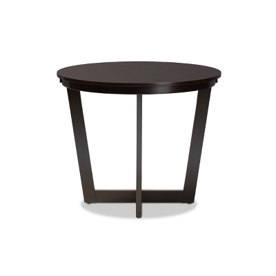 35" Alayna Wide Round Wood Dining Table - Baxton Studio 5 35" Alayna Wide Round Wood Dining Table - Baxton Studio - Image 5