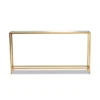 Alessa Glam Metal And Mirrored Glass Console Table Gold - Baxton Studio