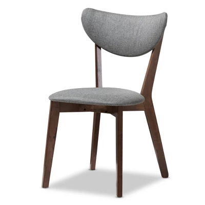 5pc Hadrea Mid Century Modern Walnut Finished Fabric Upholstered Dining Set Dark Gray - Baxton Studio 1 5pc Hadrea Mid Century Modern Walnut Finished Fabric Upholstered Dining Set Dark Gray - Baxton Studio