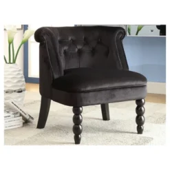 Flax Victorian Style Contemporary Velvet Fabric Upholstered Vanity Accent Chair - Black - Baxton Studio 5 Flax Victorian Style Contemporary Velvet Fabric Upholstered Vanity Accent Chair - Black - Baxton Studio -Baxton Studio GUEST 61c958ea c88a 405d 9853 81e61ed56f01
