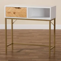 Giona Two-Tone Wood And Metal 1 Drawer Console Table White/Gold - Baxton Studio 16 Giona Two-Tone Wood And Metal 1 Drawer Console Table White/Gold - Baxton Studio -Baxton Studio GUEST 62109a1d 7fea 4449 afde 1b5a184836c4
