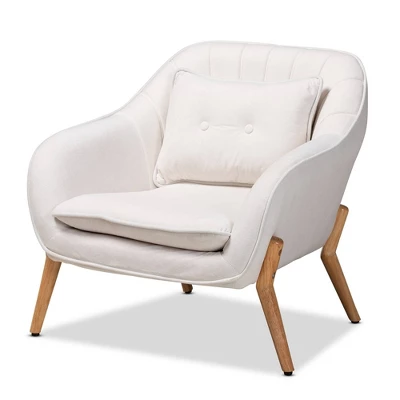 Valentina Velvet Natural Wood Armchair - Baxton Studio 10 Valentina Velvet Natural Wood Armchair - Baxton Studio - Image 10