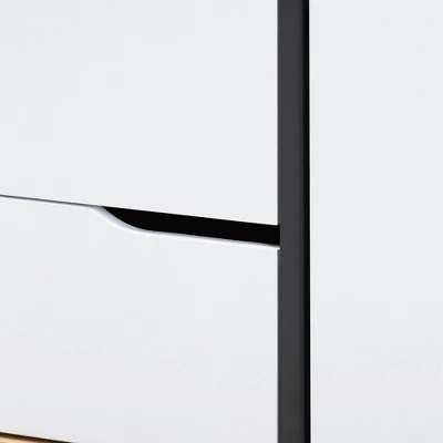 Reed 2 Door Wood Dining Room Sideboard Oak/Gray - Baxton Studio 4 Reed 2 Door Wood Dining Room Sideboard Oak/Gray - Baxton Studio - Image 4