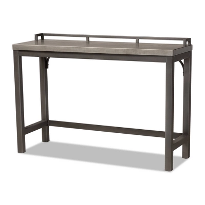 3pc Noll Upholstered Metal Counter Height Dining Set Gray - Baxton Studio 1 3pc Noll Upholstered Metal Counter Height Dining Set Gray - Baxton Studio